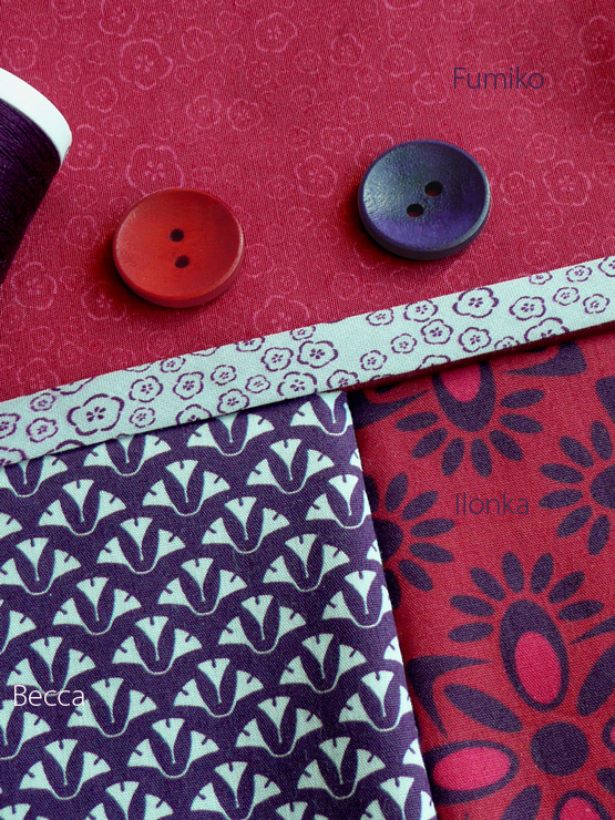 Motifs Fumiko Becca Ilonka, ruban de biais Fumiko